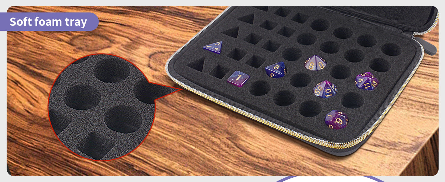 "35+ Dice Case Box Tray & Storage Holder – Organizer for RPG and Tabletop Dice"