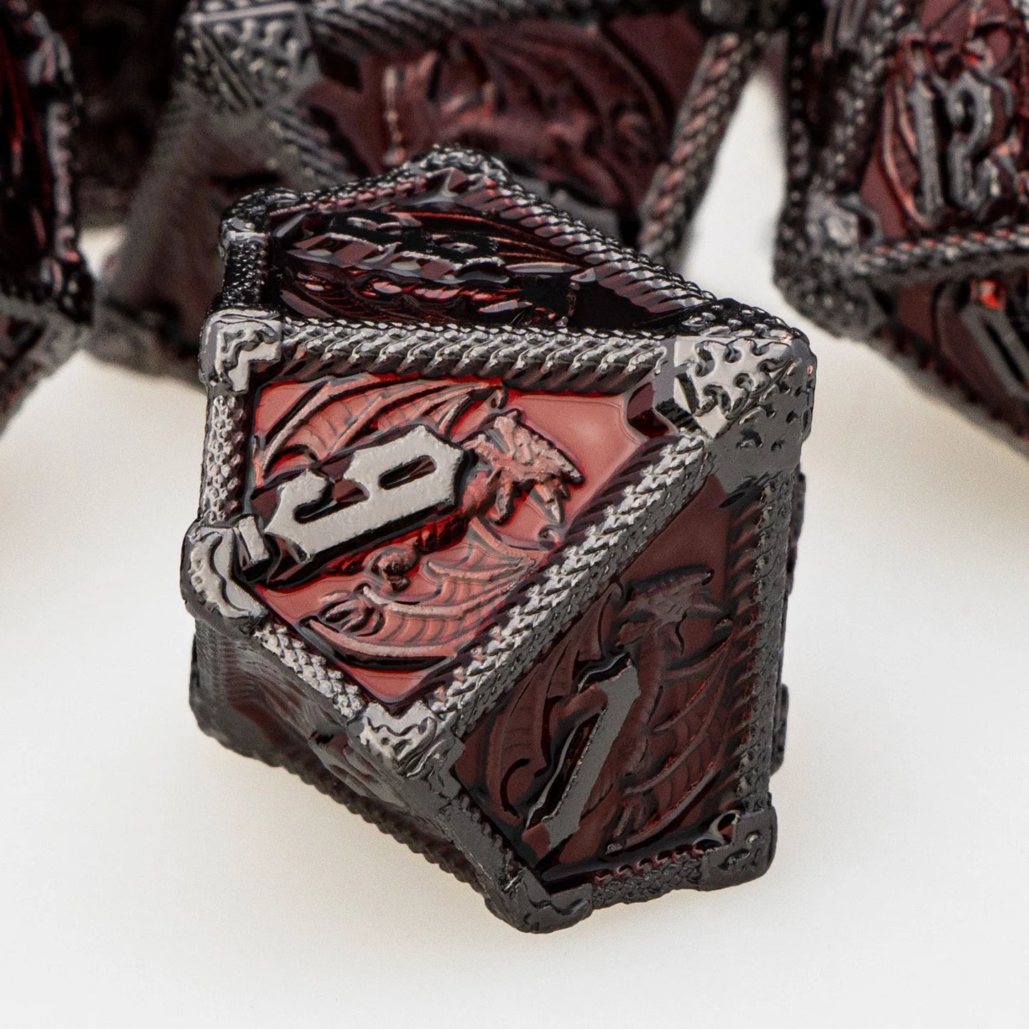 "Metal Dragon Dice Set 7pcs – Premium Fantasy RPG Dice for Tabletop Games - FREE SHIPPING"