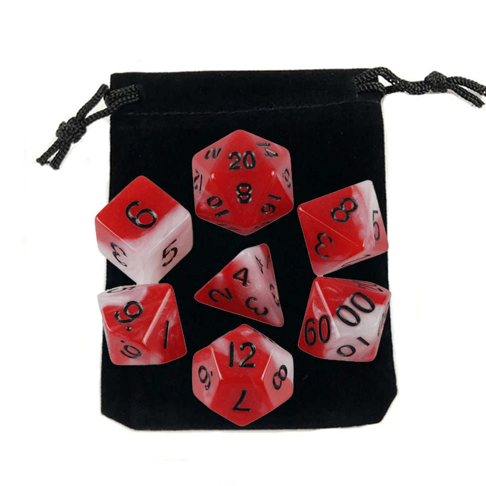 "7pcs Polyhedral Dice Set with Bag for RPG & Board Games - FREE SHIPPING"