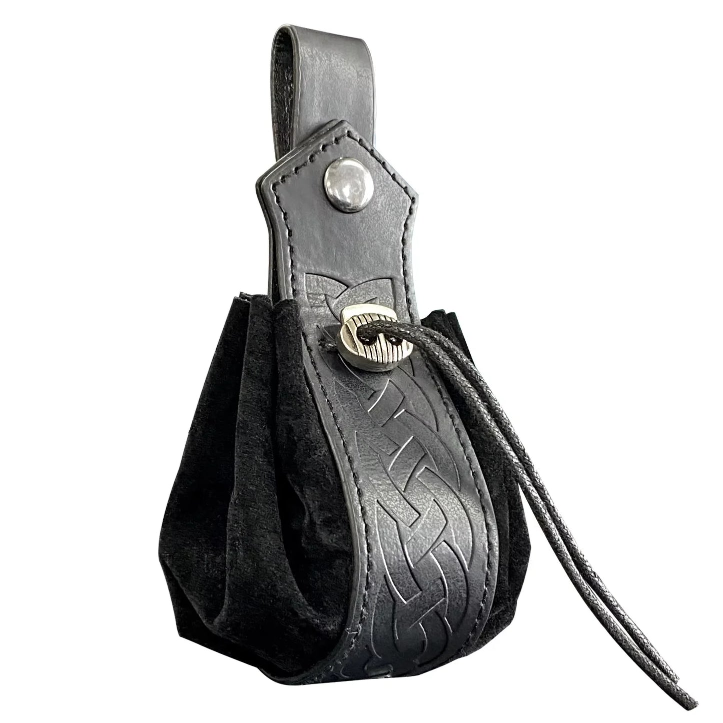 "Leather Dice Bag with Celtic Design – Premium Storage for RPG and Tabletop Dice