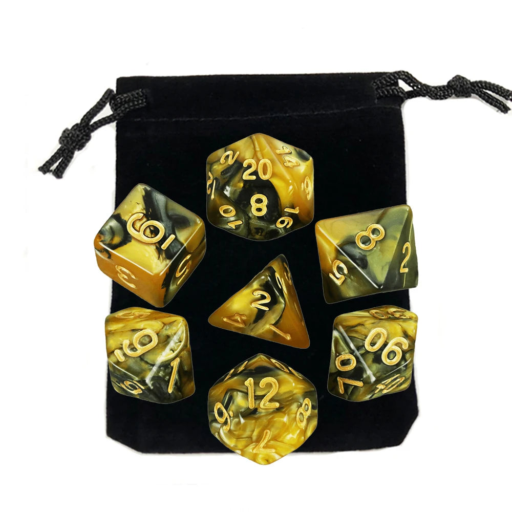 "7pcs Polyhedral Dice Set with Bag for RPG & Board Games - FREE SHIPPING"