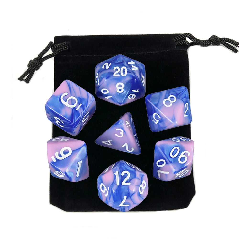 "7pcs Polyhedral Dice Set with Bag for RPG & Board Games - FREE SHIPPING"
