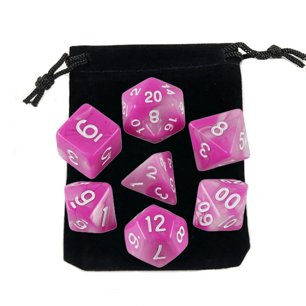 "7pcs Polyhedral Dice Set with Bag for RPG & Board Games - FREE SHIPPING"