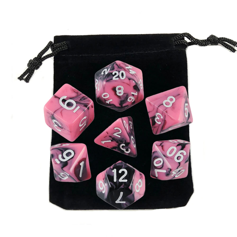 "7pcs Polyhedral Dice Set with Bag for RPG & Board Games - FREE SHIPPING"