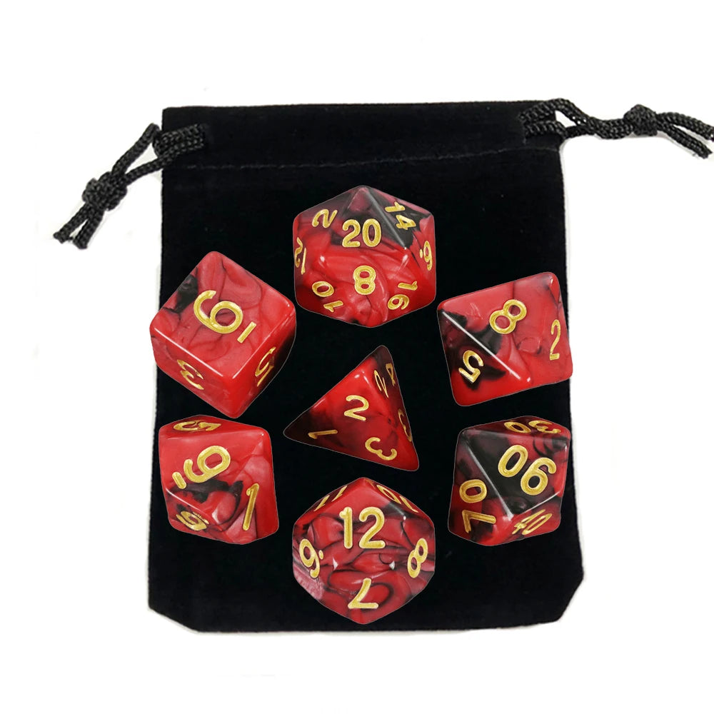 "7pcs Polyhedral Dice Set with Bag for RPG & Board Games - FREE SHIPPING"