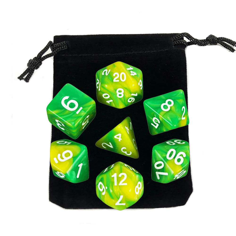 "7pcs Polyhedral Dice Set with Bag for RPG & Board Games - FREE SHIPPING"