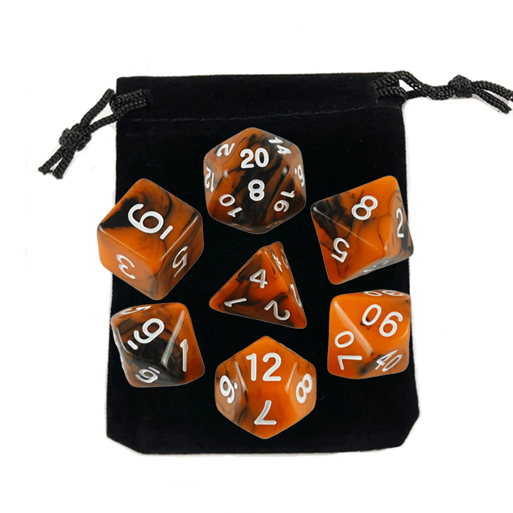 "7pcs Polyhedral Dice Set with Bag for RPG & Board Games - FREE SHIPPING"