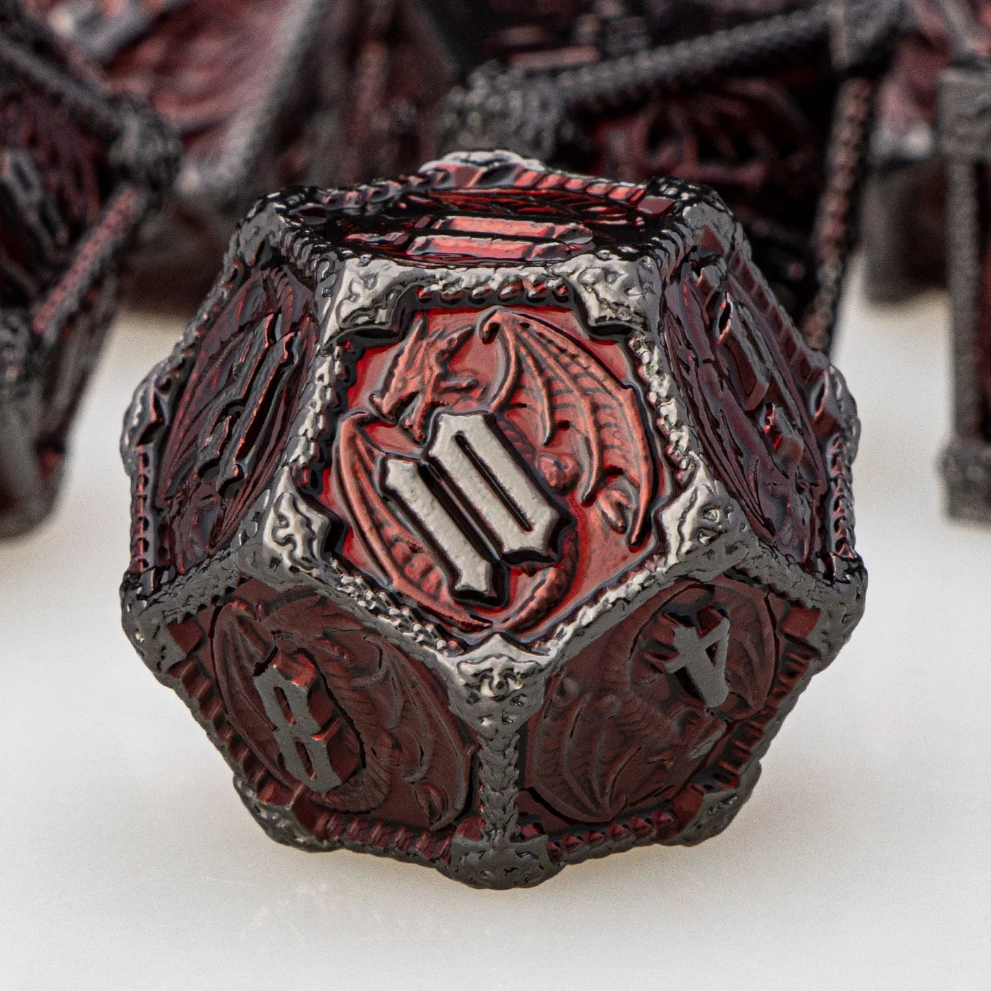 "Metal Dragon Dice Set 7pcs – Premium Fantasy RPG Dice for Tabletop Games - FREE SHIPPING"