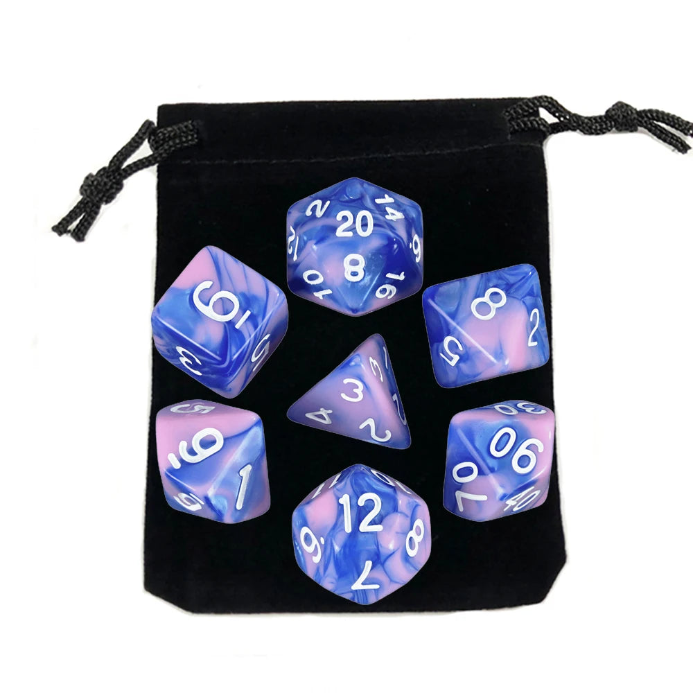 "7pcs Polyhedral Dice Set with Bag for RPG & Board Games - FREE SHIPPING"