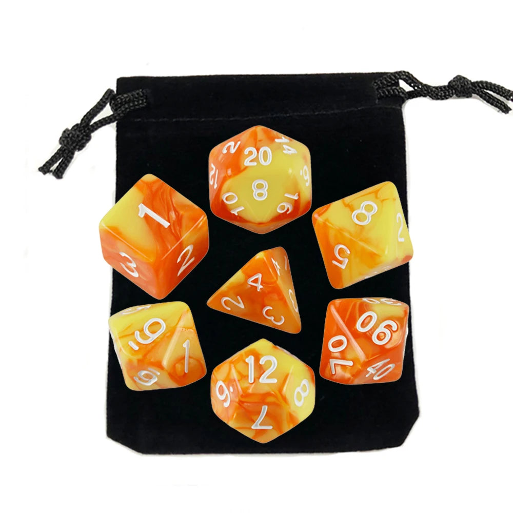 "7pcs Polyhedral Dice Set with Bag for RPG & Board Games - FREE SHIPPING"