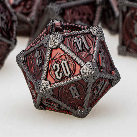 "Metal Dragon Dice Set 7pcs – Premium Fantasy RPG Dice for Tabletop Games - FREE SHIPPING"