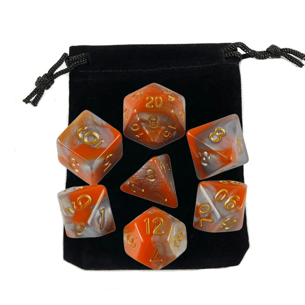 "7pcs Polyhedral Dice Set with Bag for RPG & Board Games - FREE SHIPPING"