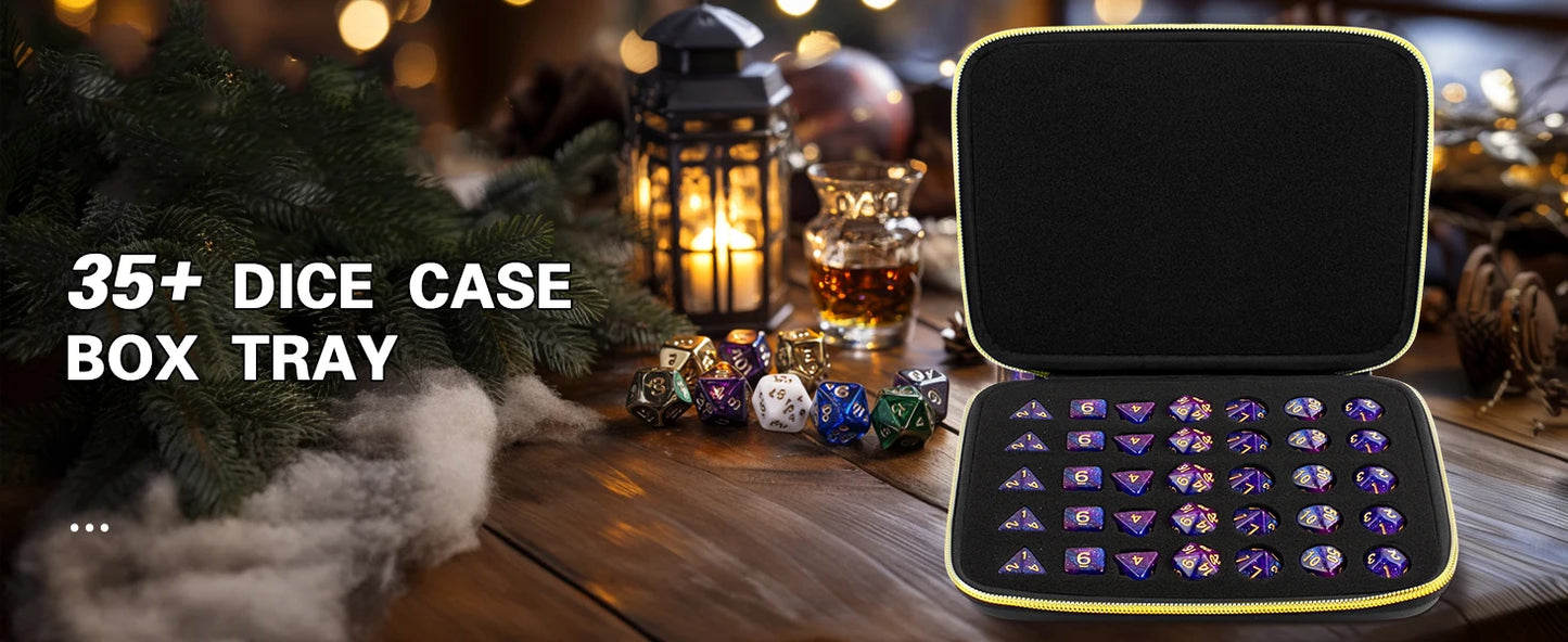 "35+ Dice Case Box Tray & Storage Holder – Organizer for RPG and Tabletop Dice"