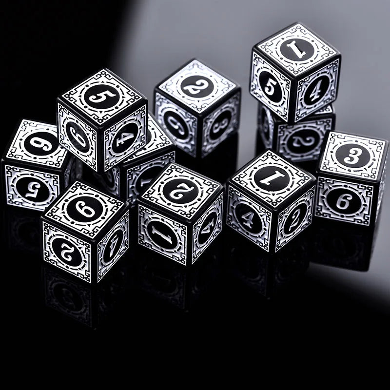 "50PCS Acrylic Dice Set D6 with Carved Pattern – Premium RPG & Board Game Dice"