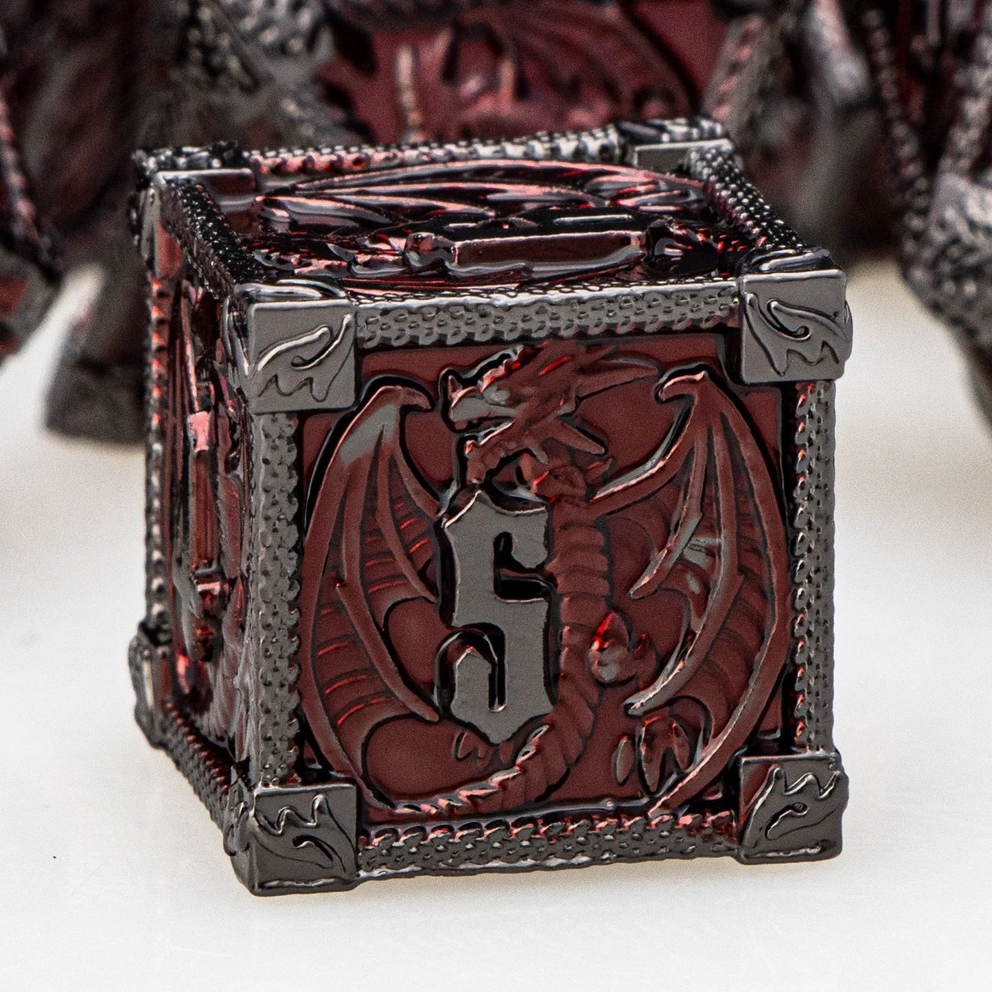 "Metal Dragon Dice Set 7pcs – Premium Fantasy RPG Dice for Tabletop Games - FREE SHIPPING"