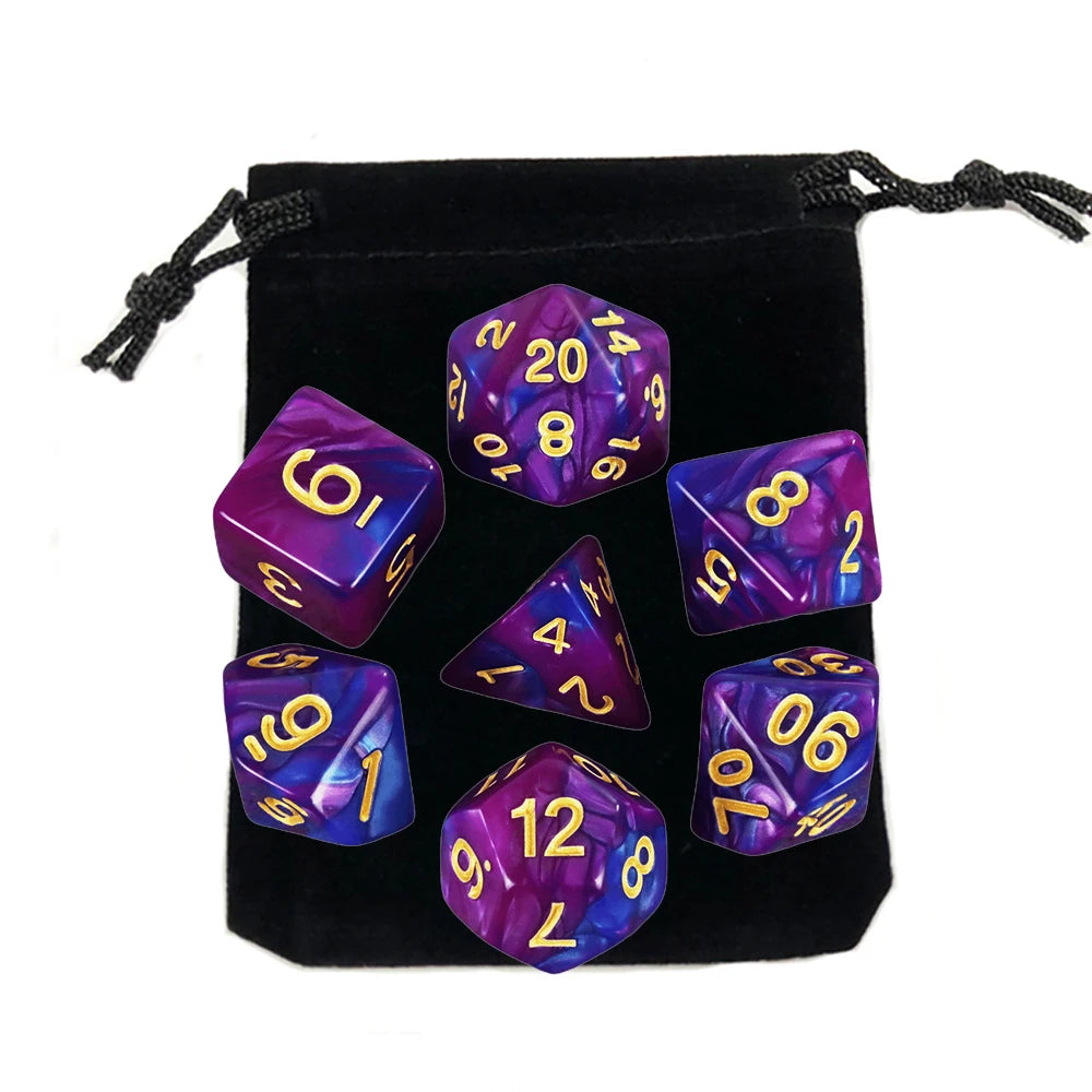 "7pcs Polyhedral Dice Set with Bag for RPG & Board Games - FREE SHIPPING"