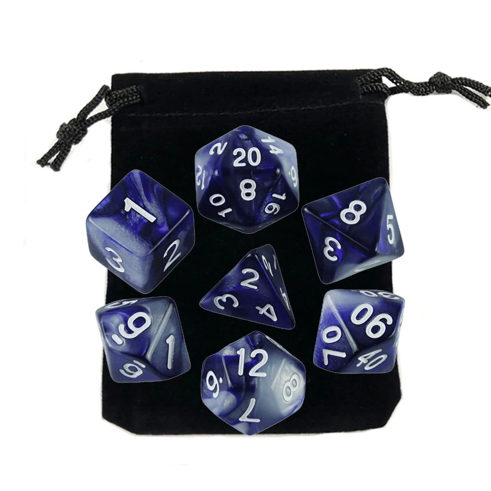 "7pcs Polyhedral Dice Set with Bag for RPG & Board Games - FREE SHIPPING"